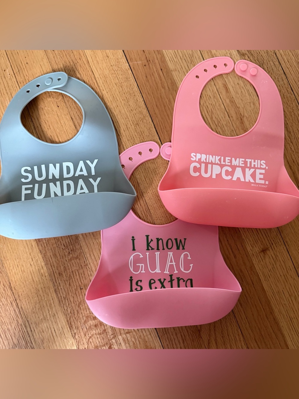 Set of 3 Bella Tunno silicone catch all bibs